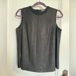 Vince Leather embossed Black Sleeveless top / vest